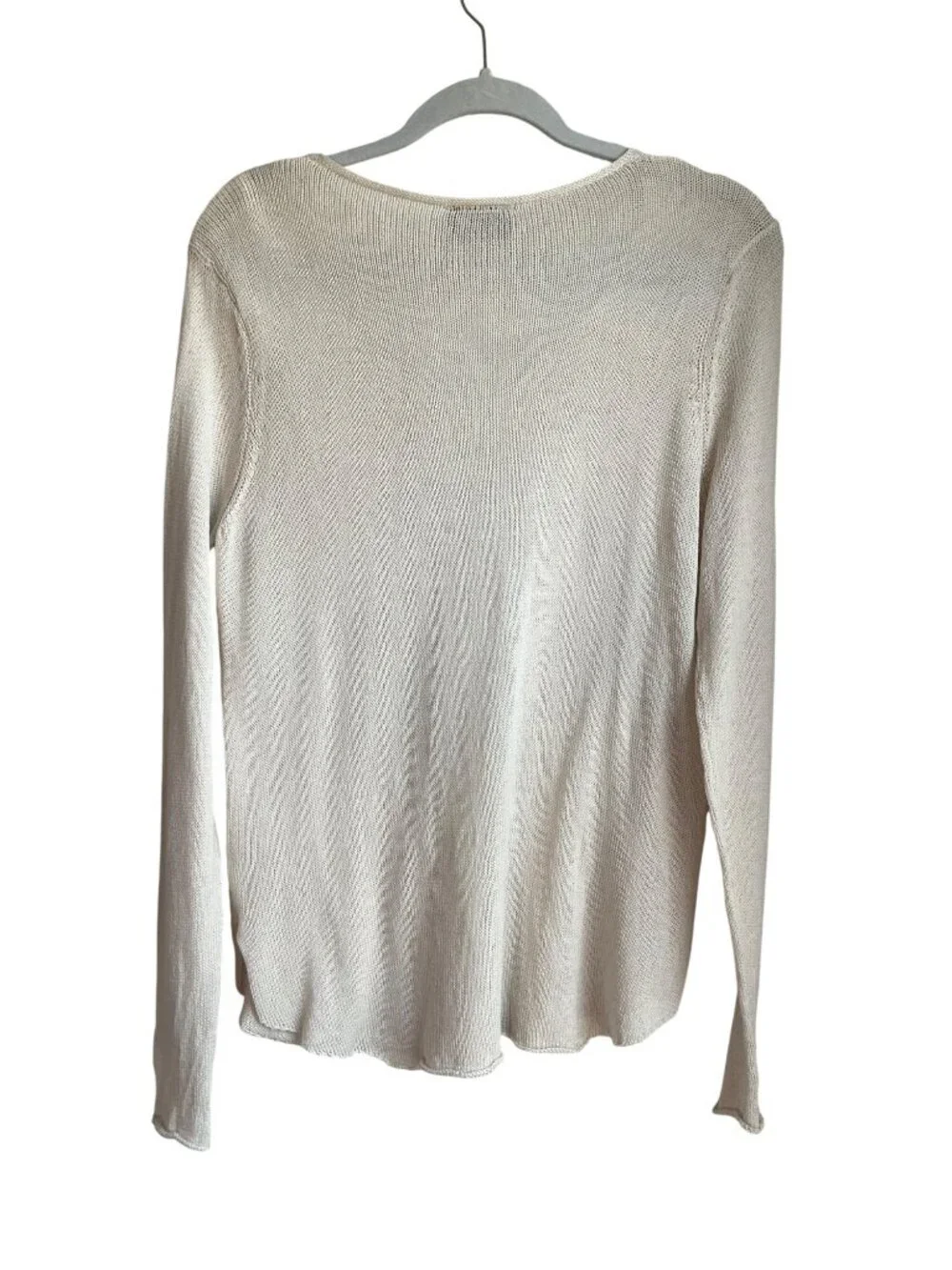 Wooden Ships Paola Buendia S/M Lightweight VNeck Sweater Beige Cotton Bl Coastal - Picture 3 of 11